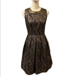 Romeo & Juliet Couture bronze sleeveless embellished fit and flare dress size XS